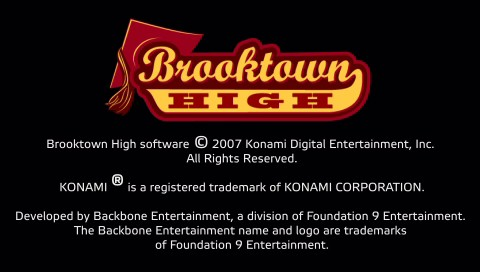 Brooktown High title screen for PSP